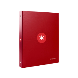 Antartik Carpeta A4 con 4 Anillas Redondas de 25 mm Forrada Color Frambuesa