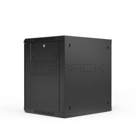 WP WPN-RWA-12604-B Armario Rack Mural 12U Negro 540x450x558mm con Puerta de Cristal y Cerradura, Soporta 50kg, IP20