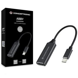 Conceptronic Adaptador USB-C a HDMI ABBY03B, Resolución 4K, Compatible con Windows, MacOS, Android, Linux
