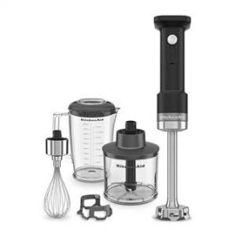 Kitchenaid Batidora de Mano Inalámbrica 12V con Accesorios, Color Negro Mate