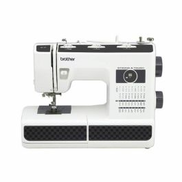 Brother HF37 Máquina de Coser Semiautomática, 37 Tipos de Costura, 800 Puntadas por Minuto, Brazo Libre, Enhebrador Automático, Color Negro y Blanco