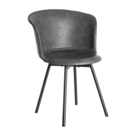 Silla Negro Metal / Simil Piel 53 X 51,50 X 76 cm