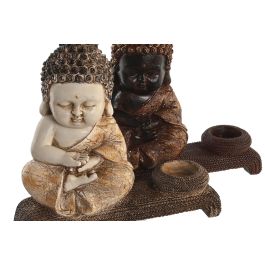 DKD Home Decor Figura Oriental Buda Rojo Beige Resina 8.2 x 23 x 22 cm (4 Unidades)