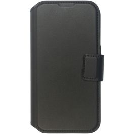 eSTUFF INFINITE MILAN Funda Cartera iPhone 16 Plus Negra 87% Material Reciclado 3 Ranuras Tarjetas Compatible Carga Inalámbrica