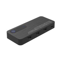 MicroConnect Conmutador KM de Compartición USB A 3.0 para 2 PCs con 2 Puertos USB-A y 1 USB-C Adicionales