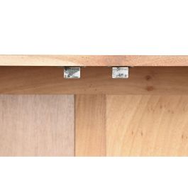 DKD Home Decor Buffet Moderno Marrón Negro de Acacia y Metal con 3 Puertas, 2 Estanterías, Desmontable 145x40x80 cm