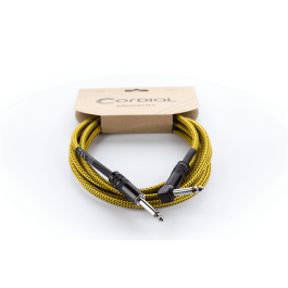 Cable De Guitarra Jack Recto/Acodado Tweed Amarillo De 5M Cable De Guitarra Jack Recto/Acodado Tweed Amarillo De 5M