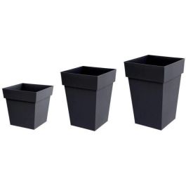 EDA Flowerpot XXL Tuscany - Cuadrado - 43.3 x 43.3 x H 80 cm - 98 L - gris antracita