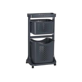 Ropero de Plástico Kipit 2 Alturas con Ruedas, Antracita - 18x81x43 cm Ropero de Plástico Kipit 2 Alturas con Ruedas, Antracita - 18x81x43 cm