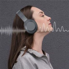 Elbe Auricular Diadema Bluetooth ANC ABT-A10-G Gris con Micrófono Incorporado y Conexión Auxiliar