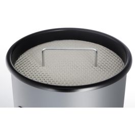 Durable 333023 Papelera de Metal Redonda con Cenicero Integrado, Plata, 17 L, 26 cm Diámetro, 620 mm Altura