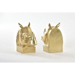 DKD Home Decor Sujetalibros Colonial Dorado Set de 2 7.5 x 14.5 x 15 cm