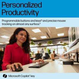 HP Teclado y Ratón Inalámbricos Recargables, Multidispositivo, Negro