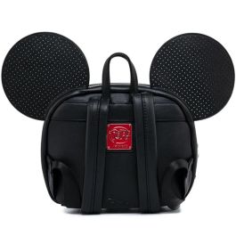 Loungefly Mochila Disney Mickey Mouse con Pin Exclusivo - Coleccionista, Correas Ajustables, Cuero Vegano