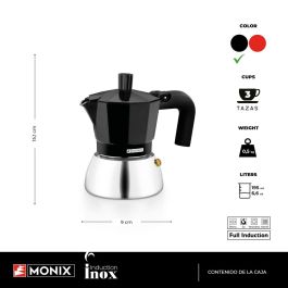 Cafetera Italiana BRA INOX BLACK 3T Negro