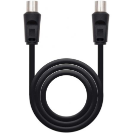 Nanocable 10.26.0202 Cable Coaxial 3C-2V para Antena TV 9.5mm Macho Hembra 75 Ohm 1.8m Negro