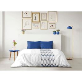 Home Linge Passion HOM3701393715362 Juego Nórdico AMBROISIE Microfibra Azul, Funda Nórdica 240x260 cm + 2 Fundas Almohada 63x63 cm