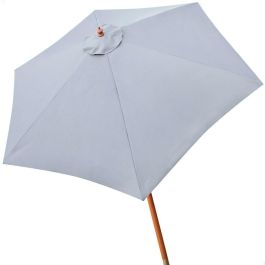 Color Baby Parasol Terraza 300 cm Mástil Madera 4,8 cm Gris