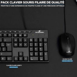 Pack Teclado y Ratón - BLUESTORK - MEDIA OFFICE - Con cable - Azerty - Compatible con Windows - Negro Pack Teclado y Ratón - BLUESTORK - MEDIA OFFICE - Con cable - Azerty - Compatible con Windows - Negro