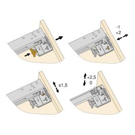 Emuca Lote de 10 juegos de guías ocultas para cajones Silver, de extracción total, con cierre suave y enganche, profundidad 440mm, Acero, Cincado