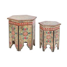 Mesita Auxiliar Indio DKD Home Decor Multicolor 41.5 x 49 x 48 cm Set de 2 Precio: 138.5000001. SKU: S3032290