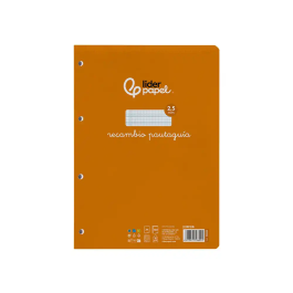 Liderpapel Recambio A4 PautaGuia 100 Hojas 75gr Cuadriculado Pautado 2,5mm con Margen y 4 Taladros