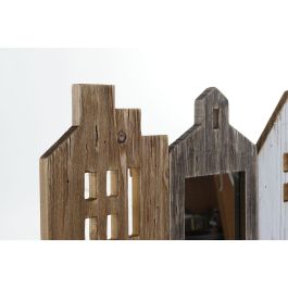 DKD Home Decor Revistero Atlántico de Paulownia y Metal Marrón y Blanco, Diseño de Casas, 57 cm Ancho x 10 cm Fondo x 40 cm Alto