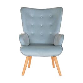 DKD Home Decor Butaca Scandi Azul Celeste y Natural, Patas de Madera, Asiento de Poliéster, Desmontable. 75x96x67 cm, Altura Asiento 40 cm. DKD Home Decor Butaca Scandi Azul Celeste y Natural, Patas de Madera, Asiento de Poliéster, Desmontable. 75x96x67 cm, Altura Asiento 40 cm.