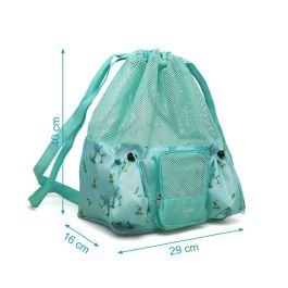 Kiokids Bolso Mochila de Playa Convertible Cocodrilos Sage, Poliéster Transpirable, 3 Bolsillos (Cremallera), 10L, +0 Meses