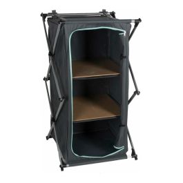 Camp Active Armario para Camping con 2 Estanterías 53x49x95cm, Acero Inoxidable/Tela