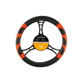 INT30169 Funda Volante Grip Negro y Rojo Diseño Deportivo Universal de Poliéster para Protección del Volante Original y Fácil Limpieza