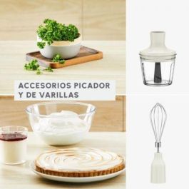 Moulinex DD655A10 Batidora de mano Quickchef 1000W, 10 velocidades, Varillas, Picadora y Vaso medidor 800ml