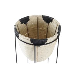 DKD Home Decor Macetero de Fibra y Metal, Colores Natural y Negro, 30 cm Ancho x 62 cm Alto x 30 cm Profundo - Estilo Colonial DKD Home Decor Macetero de Fibra y Metal, Colores Natural y Negro, 30 cm Ancho x 62 cm Alto x 30 cm Profundo - Estilo Colonial