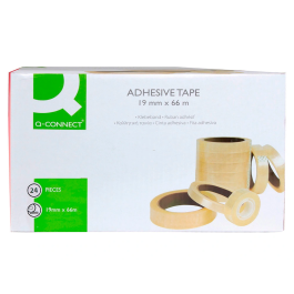 Q-connect Cinta Adhesiva Transparente Encelofanada 66 mt x 19 mm