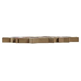 DKD Home Decor Portavela de Navidad Tradicional de Madera para 4 Velas, Rojo Blanco, 32x32x1.9 cm (Pack de 2 Unidades)
