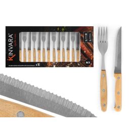 Kinvara Set de 16 Piezas Cubiertos de Metal y Madera, 8 Cuchillos (21,5 x 1,8 cm) y 8 Tenedores (20,5 x 2,6 cm), Plata/Marrón (6 Unidades) Precio: 76.7900001. SKU: B18HWFYERQ