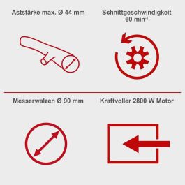 Scheppach GS60 Trituradora de Plantas con Motor de 2800W y Capacidad de Recolección de 60 Litros