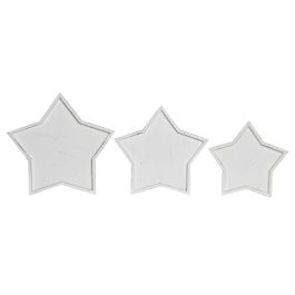 Centro Mesa Shabby DKD Home Decor Blanco 54 x 3 x 57 cm Set de 3