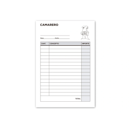 Liderpapel 102 Talonario Camarero Octavo Sin IVA 105 x 155 mm
