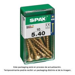 Spax 4081020500401 Tornillo para Madera 5,0x40mm Cabeza Plana Rosca Completa Ranura Cruz Z2 Yellox 4CUT Caja 10 Unidades Precio: 2.50000036. SKU: S7913928