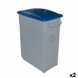 Cubo de Basura para Reciclaje Denox Azul 65 L (2 Unidades)