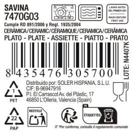 La Mediterranea Plato Savina Ø21 cm – Diseño moderno y elegante para tu mesa, ideal para uso diario o eventos especiales. (12 Unidades)