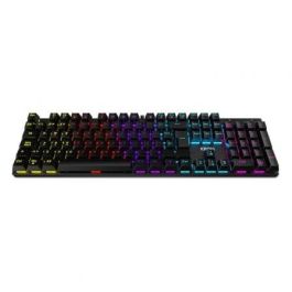 KROM Kasic Teclado Mecánico Gaming USB Alámbrico QWERTY Inglés, Retroiluminación LED RGB, Negro, Formato Completo 105 Teclas