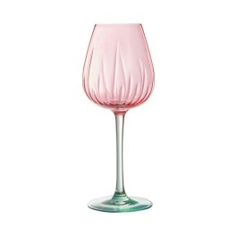 Cristal d'Arques Caja 4 Copas Swirly Spring Cristalín 47 cL Rosa con Relieve aptas Lavavajillas Fabricadas en Francia
