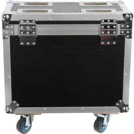 Algamlight Flight Case con Ruedas para 2x MS150 - Madera y Espuma, Ruedas con Freno, Cierres Mariposa