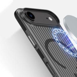 4smarts 541640 Funda Design Case Aero para iPhone 17 Air, Resistente a golpes, Negro/Transparente, Compatible MagSafe