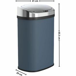 Kitchen Move Cubo de Basura Automático MAJESTIC para Cocina 58 L Acero Inoxidable Gris Mate con Reborde