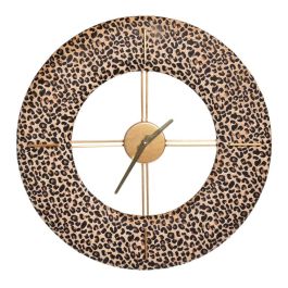 Reloj de Pared 48 x 3,5 x 48 cm Tejido Sintético Metal Leopardo Precio: 23.68999952. SKU: S8800357