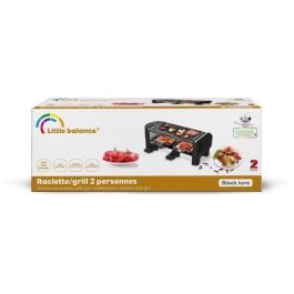 Little Balance AAAAQ70422 Máquina de raclette Solo nosotros dos, 350 W, para 2 personas, Blanco/Negro