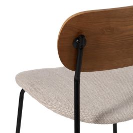 Silla Marrón-Crema Tejido-Metal Salón 49 X 53 X 80 cm